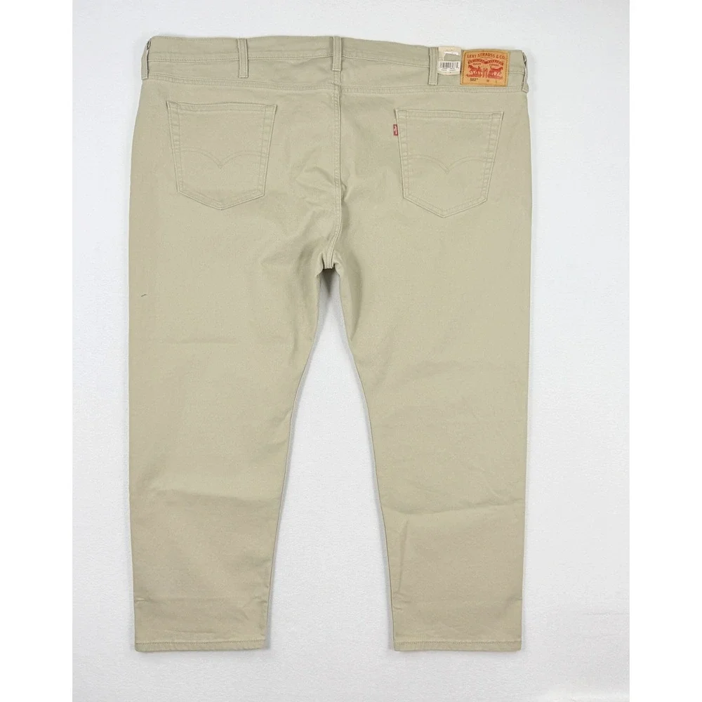 Levis 502 Taper‎ Fit Jeans Size 50x27 Mens Khaki Big & Tall *READ